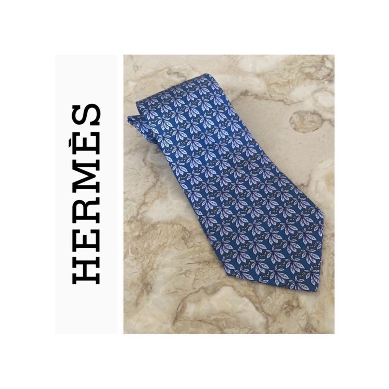 Hermes 100% Silk Owl Eyes Tie